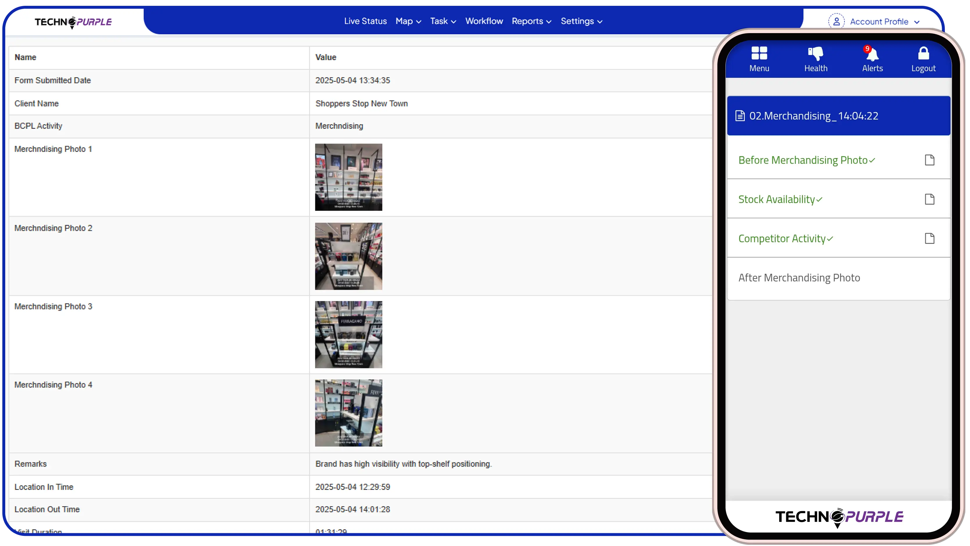 Shelf compliance through process automation
